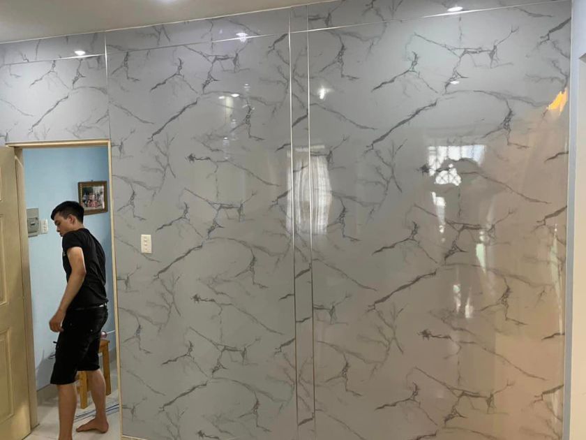 tấm nhựa ốp tường giả đá